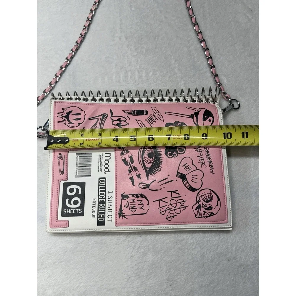 Mean Girls Style Pink Notebook Crossbody Bag/Purse Current Mood 90's Style Bag - Picture 13 of 14